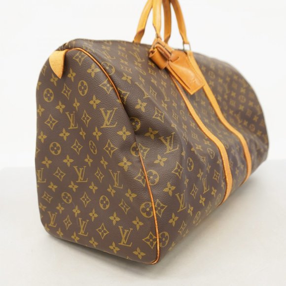 LOUIS VUITTON Authentic Brown Monogram Keepall 55 Boston Bag - Picture 2 of 14